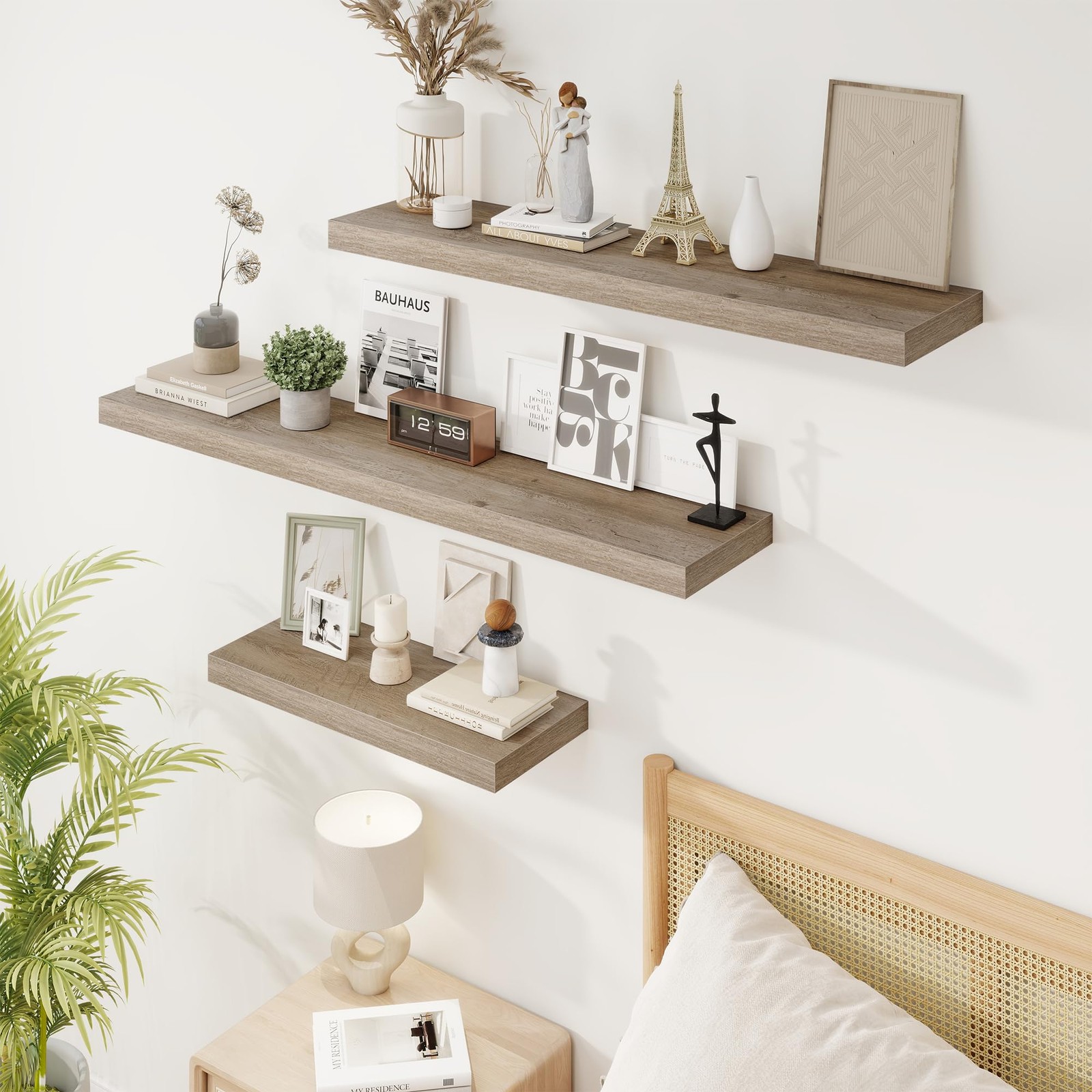 Marsmiles 40In Floating Shelves For Wall 40W X 9.25D X 1.25H 2 Pack Long Wall