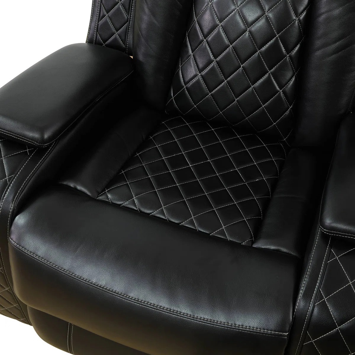 NEW LED 125″ Wide Power Recliner Sectional Black Living Room Set Wireless Charge