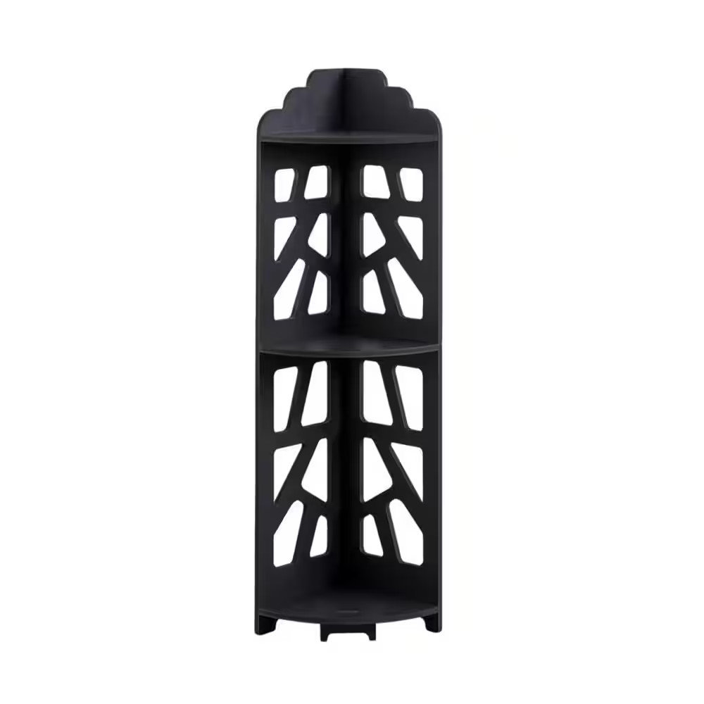10.6 In. W X 31.5 In. H X 7 In. D Plastic Rectangular Corner Shelf Stand, Storag