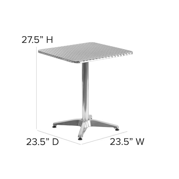 Flash Furniture Tlh-053-1-Gg Square Table, Square, Aluminum, 23.5″, 23.5 W,