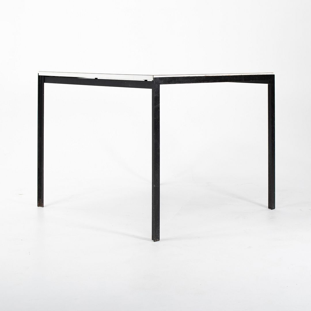 1963 Florence Knoll “T” Angle Dining Table, Model 309 in White Laminate & Black