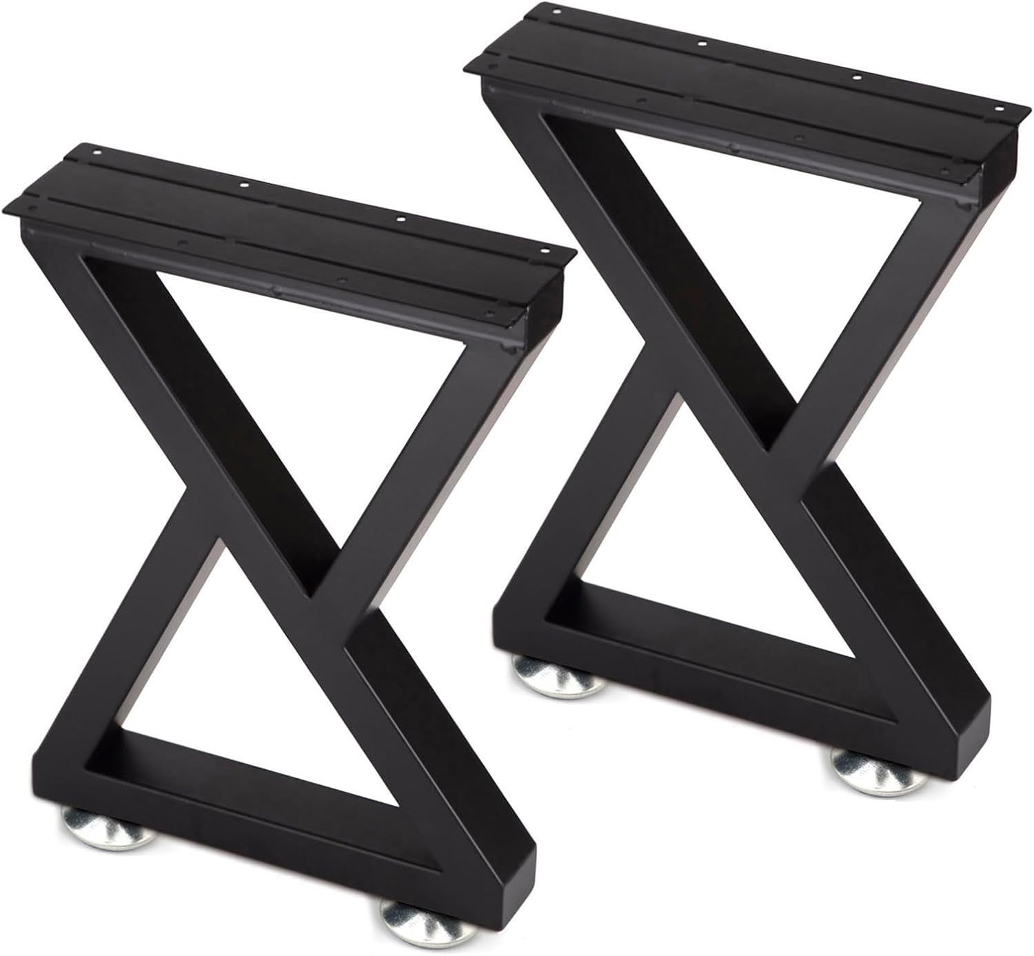 Taelakeni 16 Inch Metal Bench Coffee Table Legs, Set of 2, Black