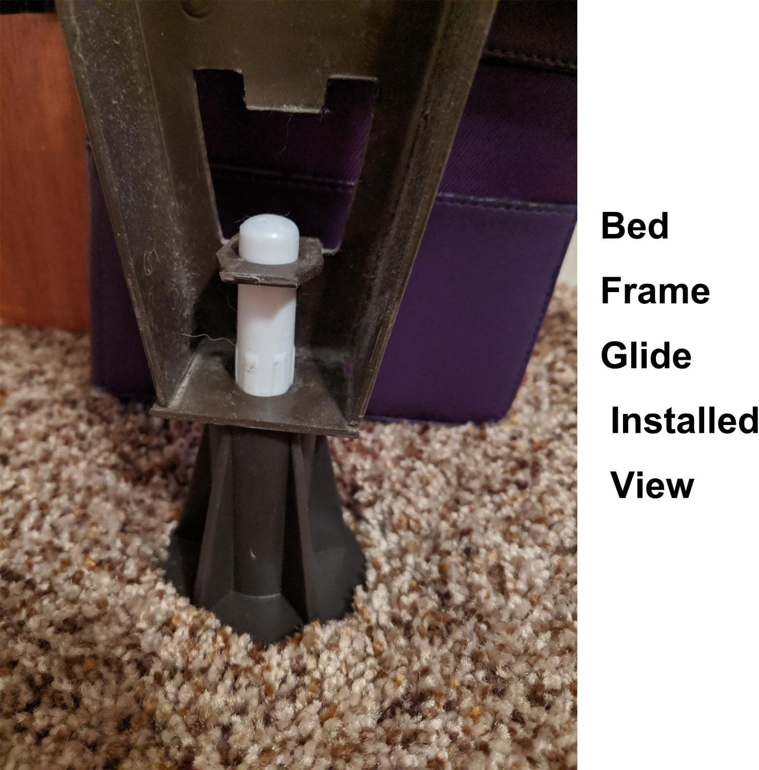 4PCS Steel Stem Replacement Bed Frame Feet with Plastic Inserts | Prevent Slidin