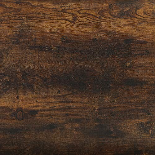 Elegant Coffee Table with Bin Drawers – Amber Pine/Black – Compact Design