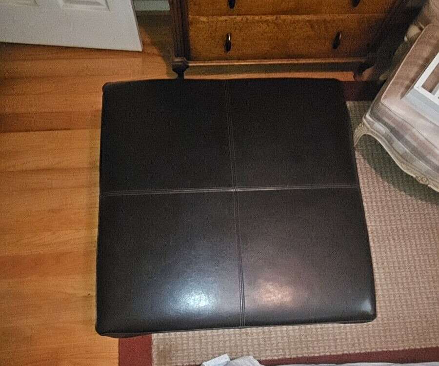 Black Faux Leather Ottoman Made in Malaysia Excellent Quality