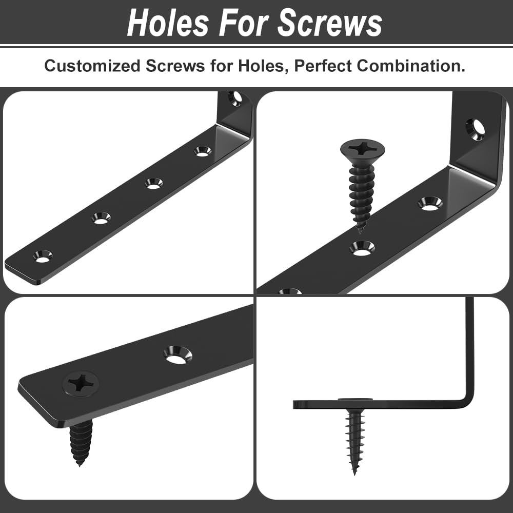 8 Pack Shelf Bracket, 5″ x 3″ L Brackets for Shelves, Heavy Duty Stainless Steel