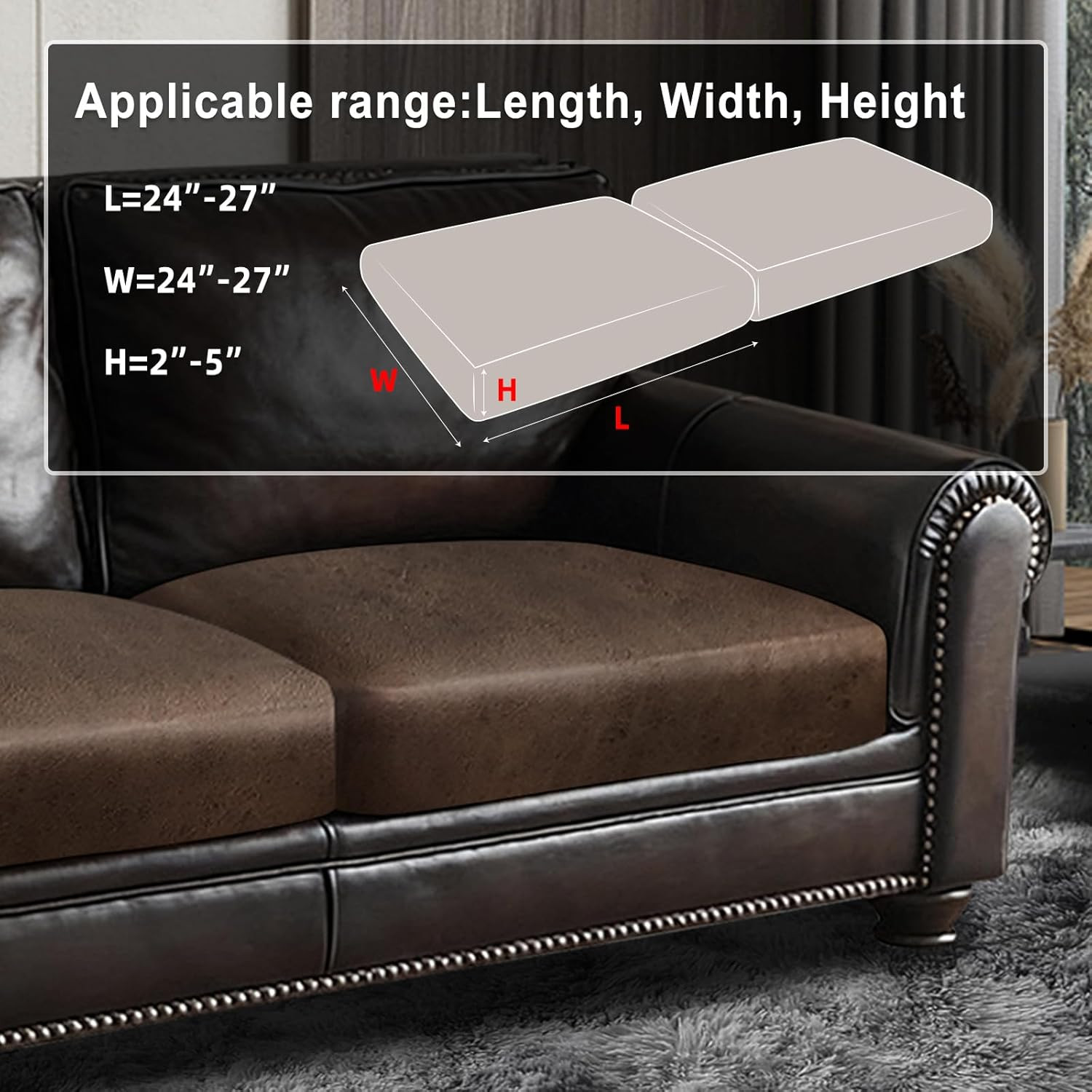 Leather Look Couch Cushion Covers Sofa Seat Slipcovers Sets Couches Furniture Pr