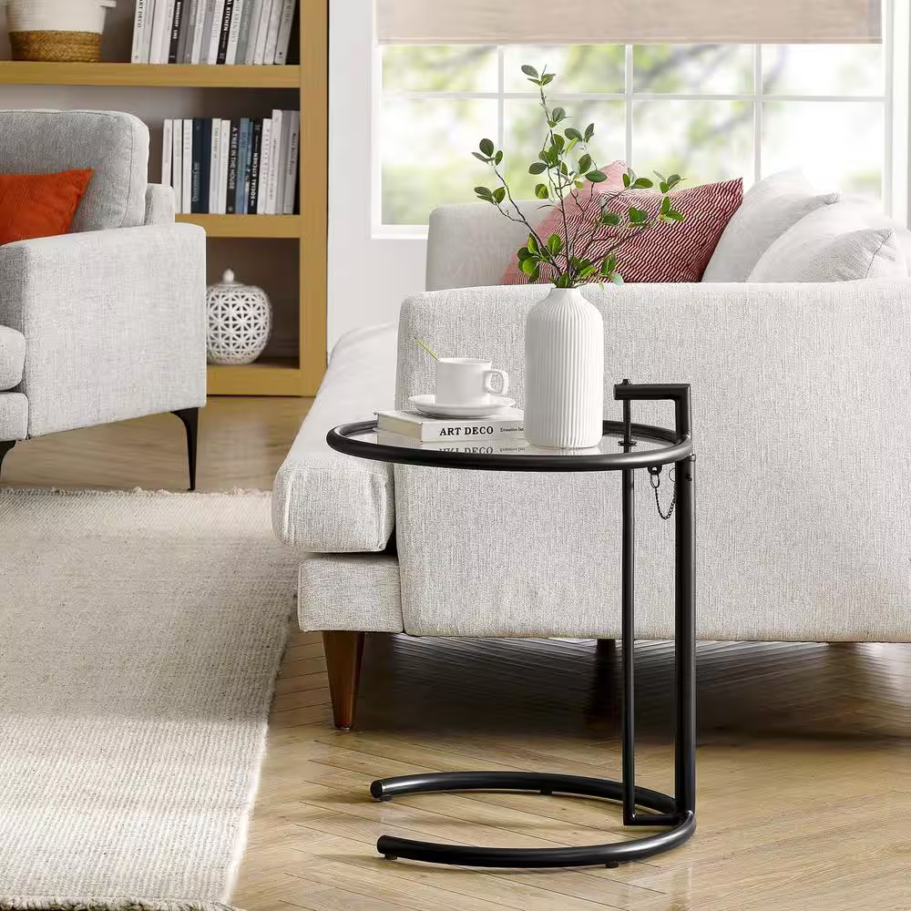 Eileen 20 In. W Black Gray Metal Side Table