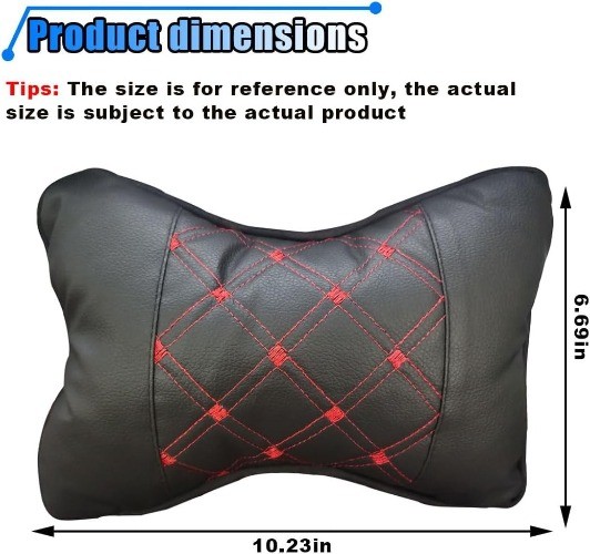 1PCS Car Neck Pillow, Breathable Car Head Neck Rest Cushion, Color: Black/Red