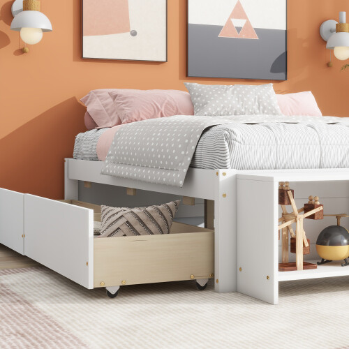 Full Size Bed Frames with Storage Drawers Storage Cases Solid Wood Bedroom Sets