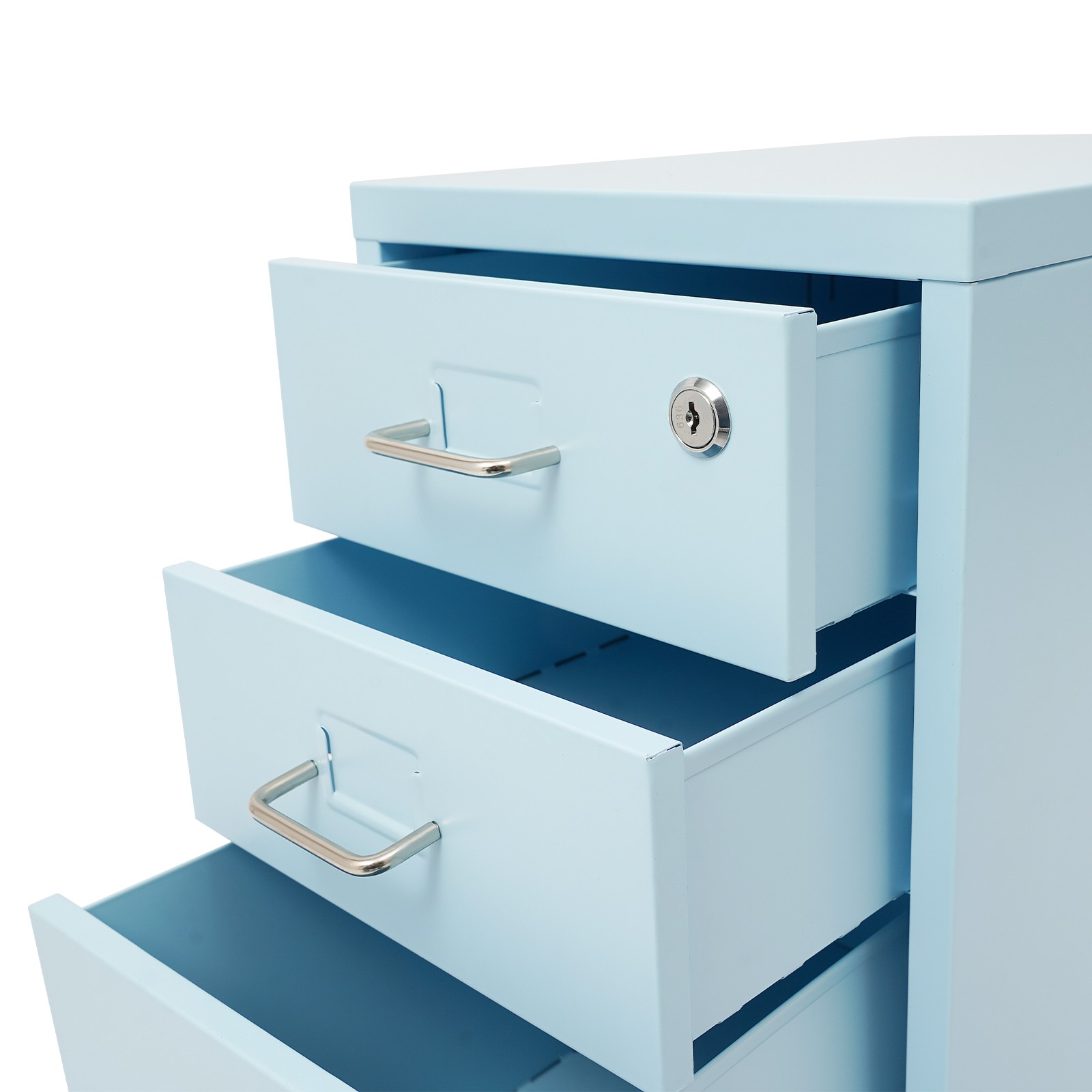 Rolling 3 Drawers File Cabinet Home Offcie Lockable Storage Cabinet with Wheels