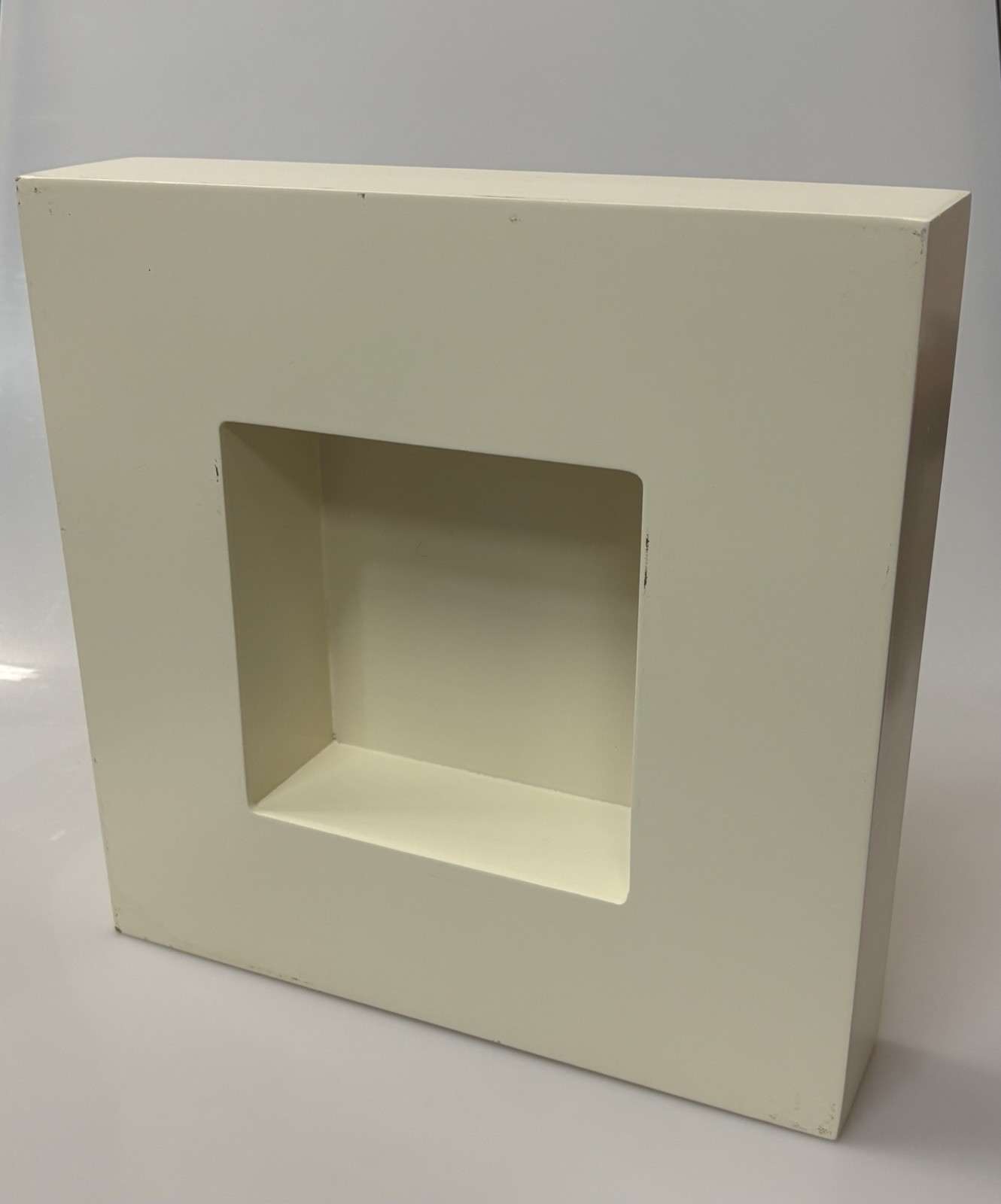 VTG Off White Floating Display Shelf Shadow Box Wall Accent 11.75×11.75×2.5
