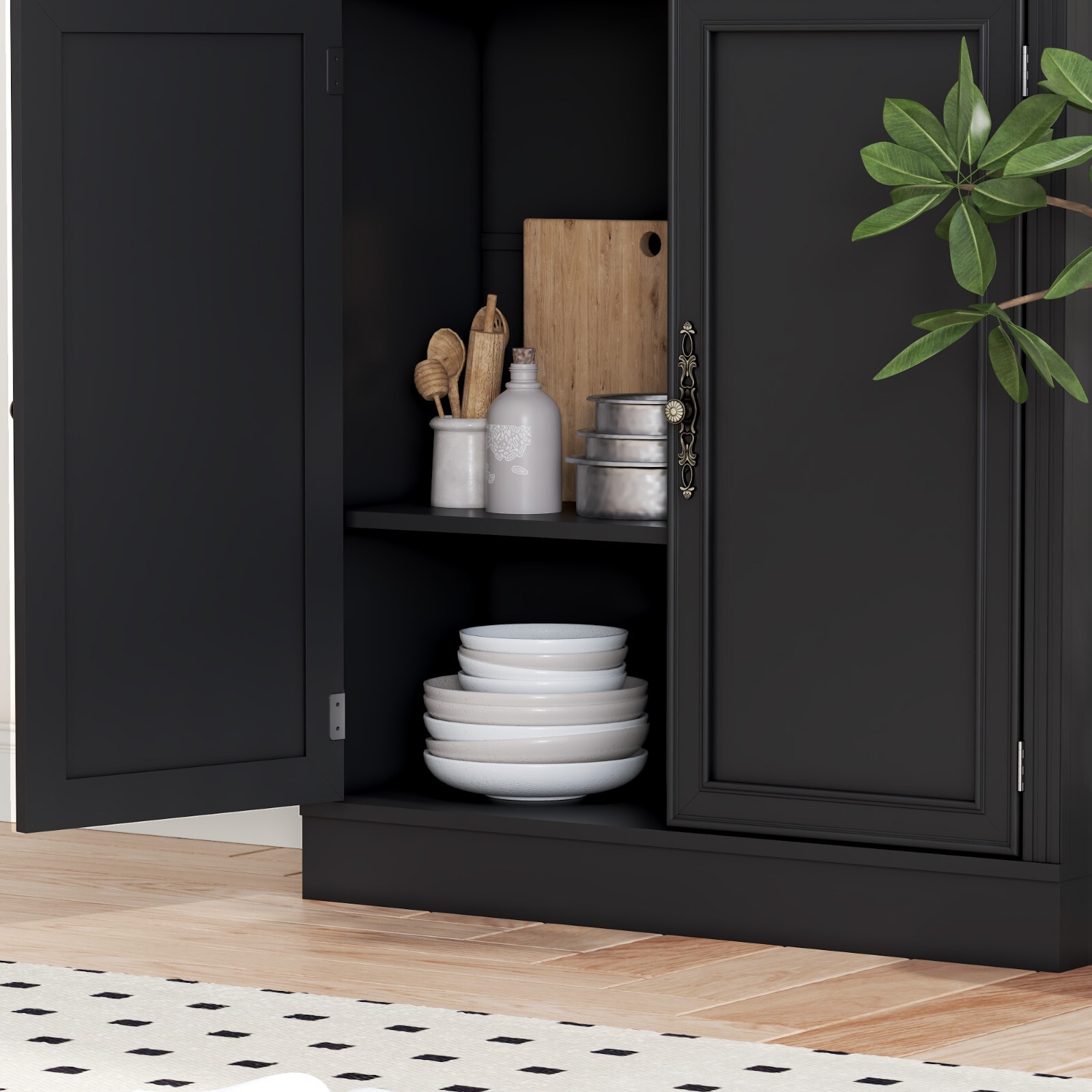 Bookshelves Bookcases with Doors Floor Standing 6 Tier Display Storage Shelf