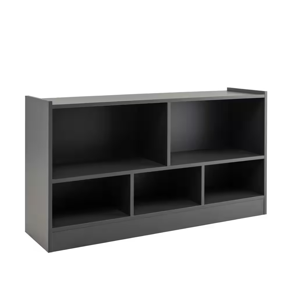 Kids 44 In. W 5-Cube Storage Cabinet 2-Shelf Wood Bookcase Organizer Grey