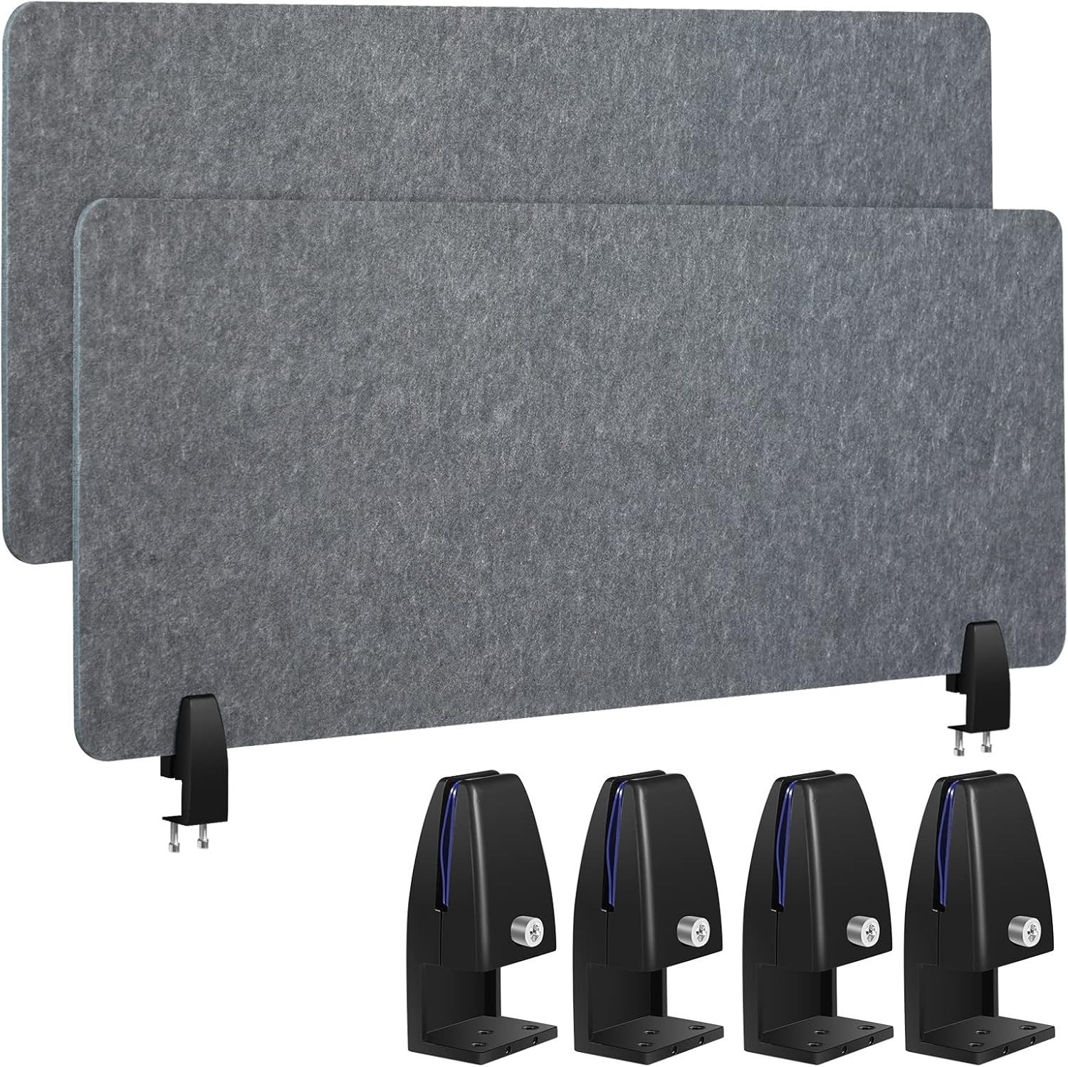 Wesiti 2 Pcs Acoustic Desk Divider Noise Reducing Gray,47.24 x 15.75 Inches