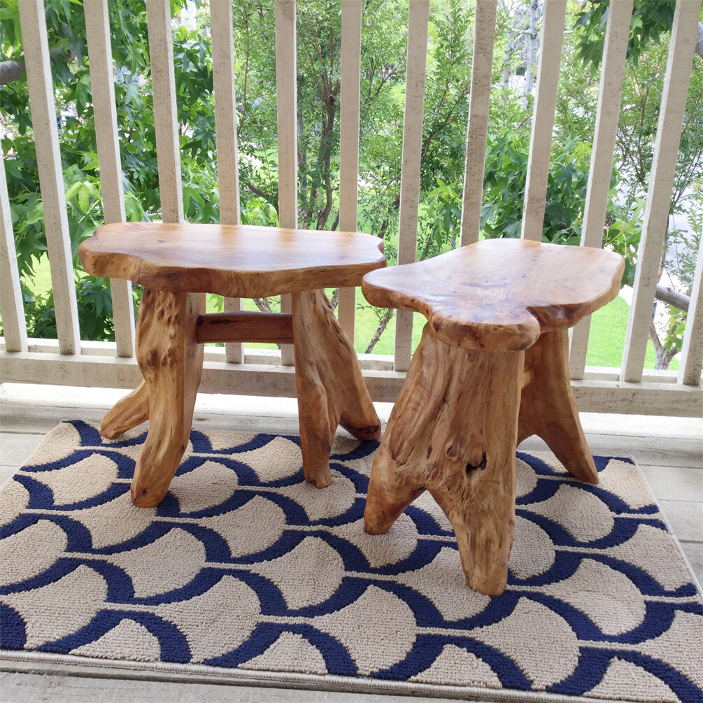 Live Edge Cedar Bench Rustic Wood Entryway Bench Farmhouse Stool Side Table Gift