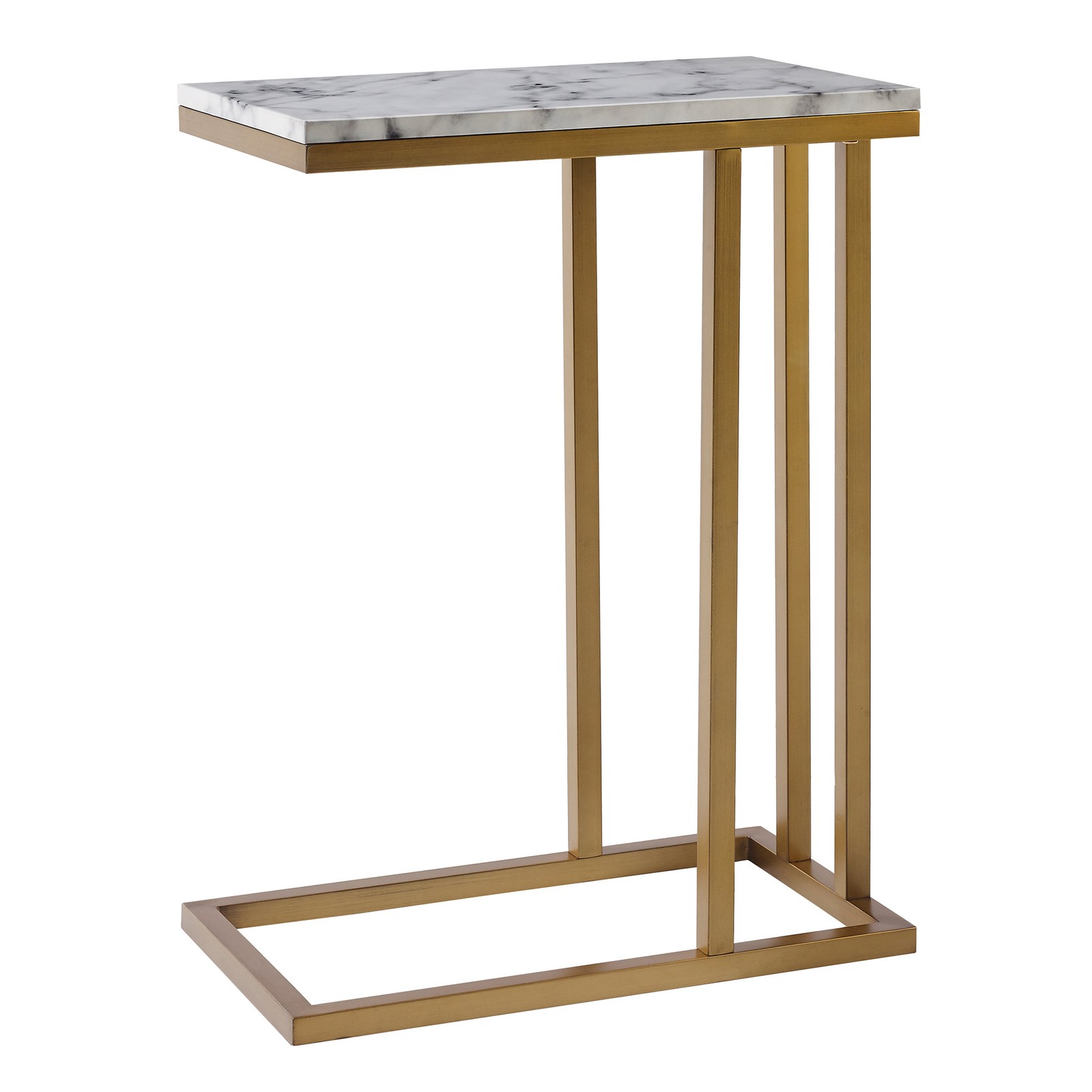 Teamson Home Wooden Side Table Marble Effect Modern Living Room Marmo VNF-00037