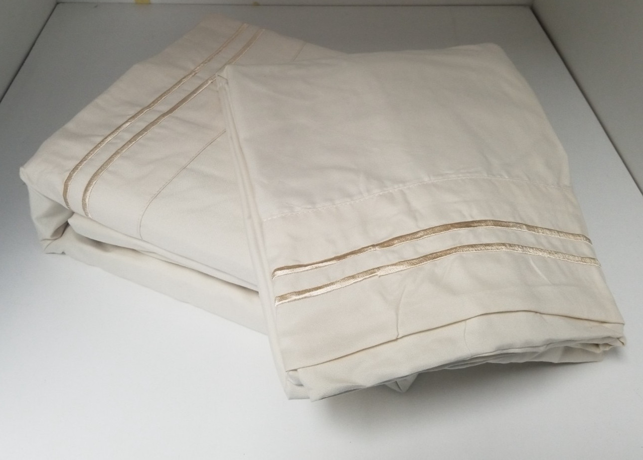 Super Single Sheet Set for Hard Side Waterbed attached sheets with poles Ivory