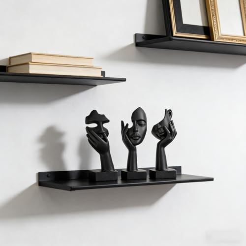3 Pcs Small Thinker Statue Set – Black Art Abstract Home Accent 6″