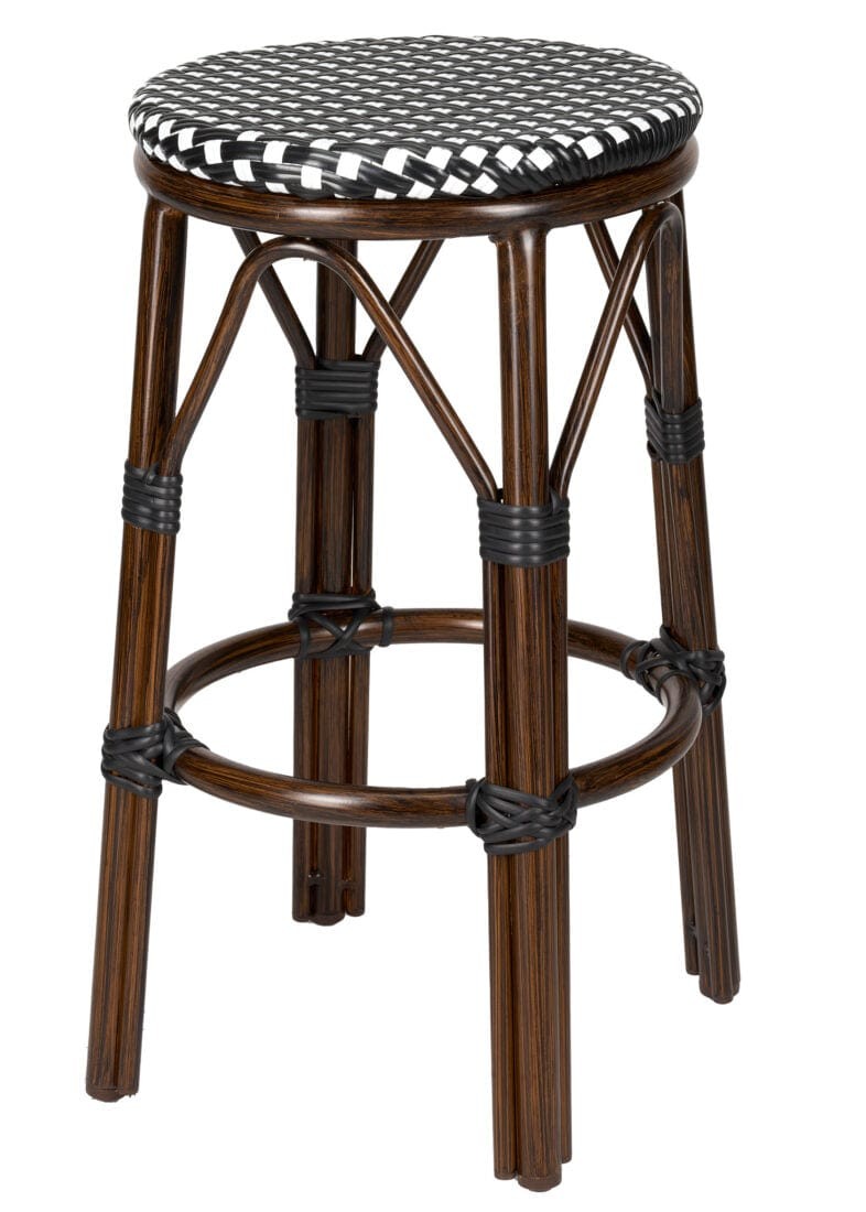 Black on White 26″ Counter Height Bistro Barstool by Chivari