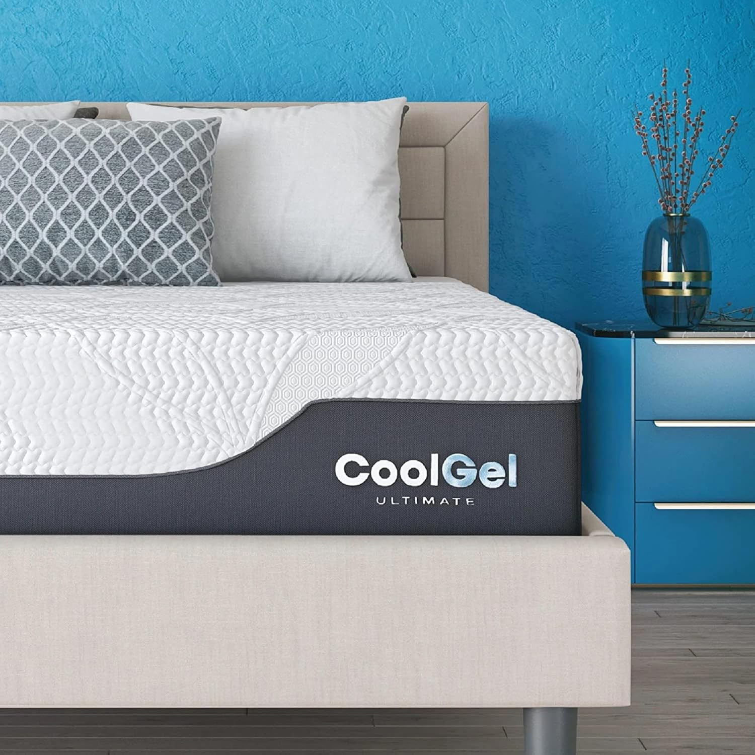 COOL GEL Chill Memory Foam 14-Inch Mattress with 2 Pillows, Certipur-Us Certifie