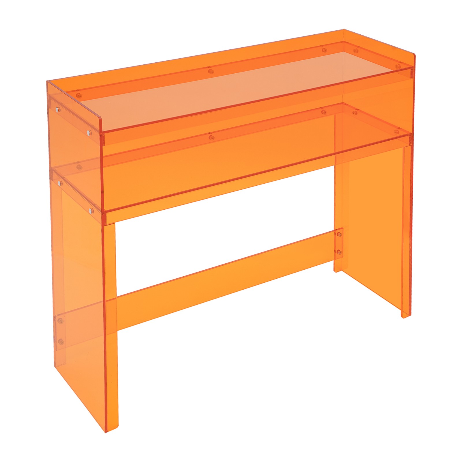 NEW Acrylic Desk Small Entryway Table with Open Shelves Entry Table 100*30*80cm