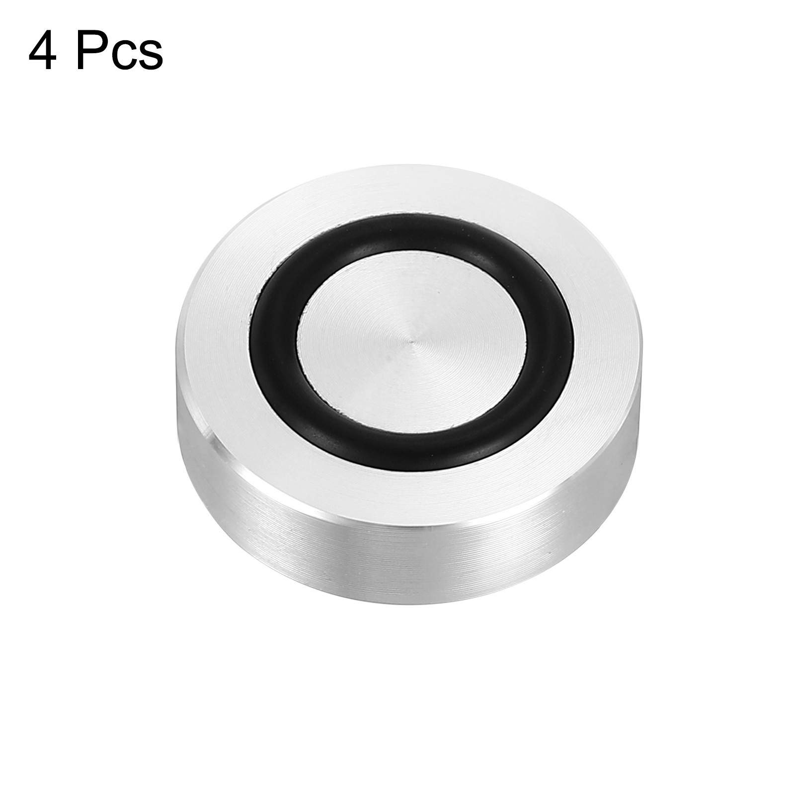 M8 30mm / 1.2″ Dia 10mm Aluminum Disc Glass Top Adapter with Rubber Ring 4pcs