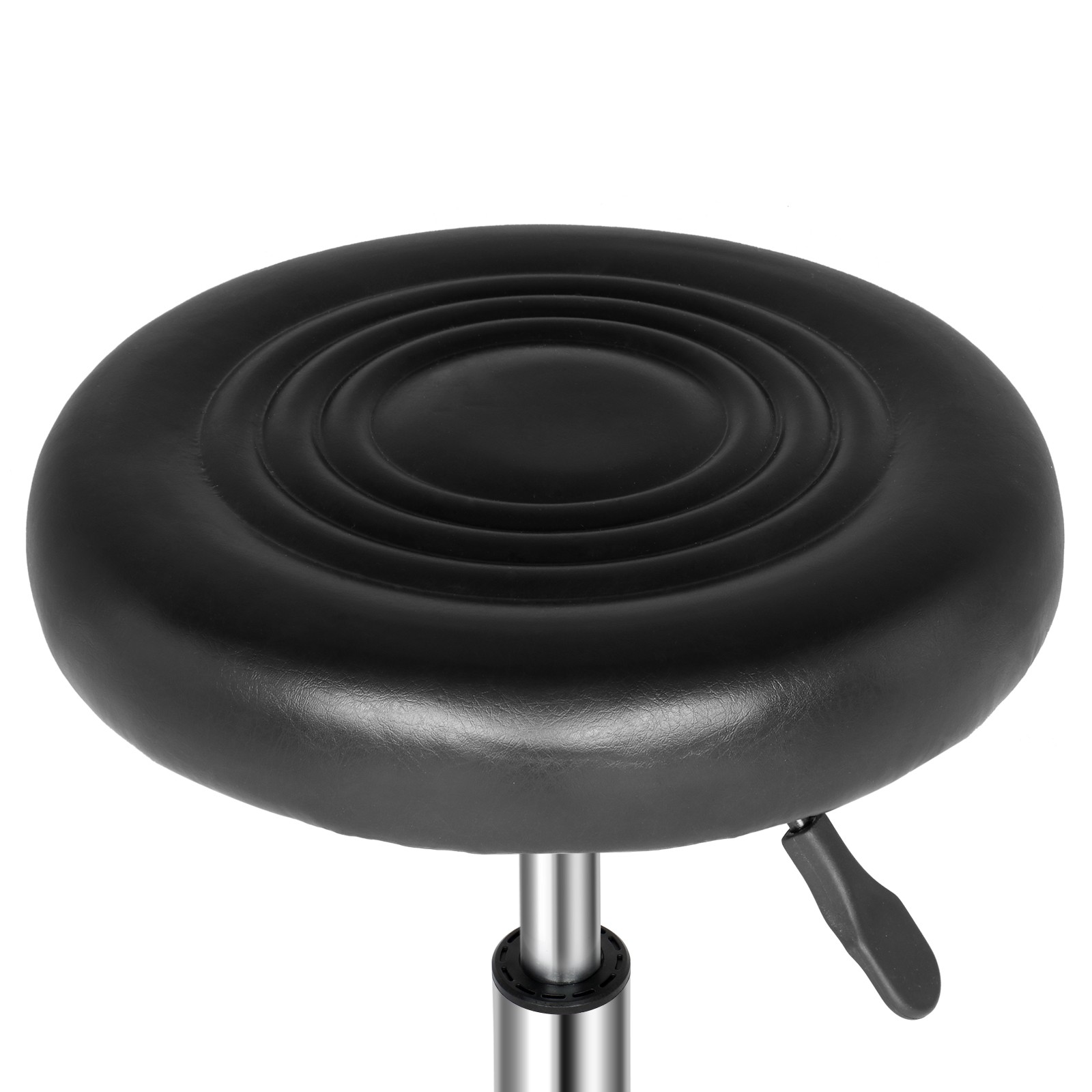 Black Round Pattern Rotating Height Adjustable Bar Stool for Kitchen Counter