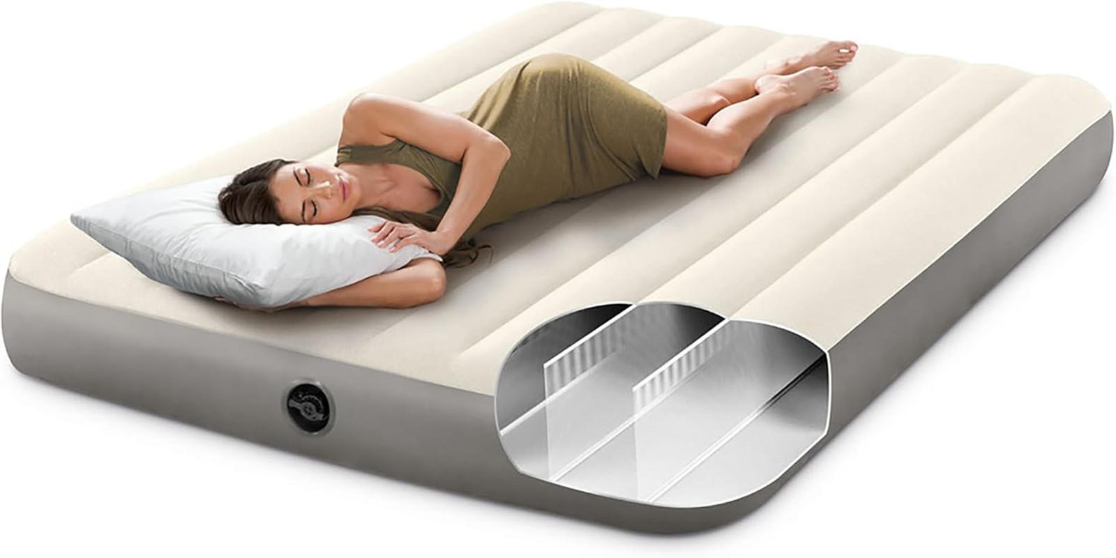 Intex 64103E Dura-Beam Standard Single-High Air Mattress: Fiber-Tech – Queen Siz