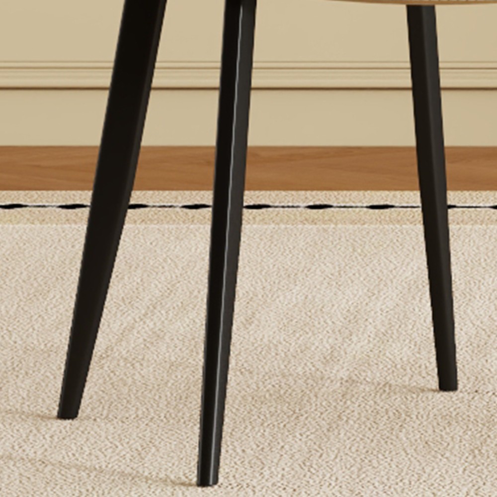 4 Dining Chairs PU Leather Carbon Steel Legs Curved Backrest Padded Seats