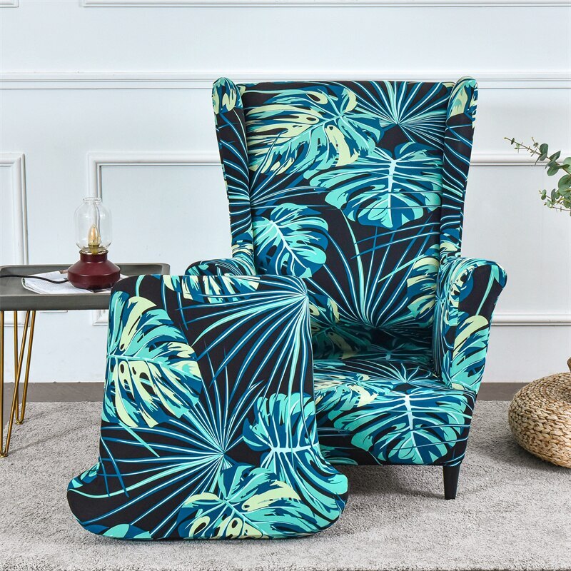 Elastic Wing Chair Cover Tropical Plant Armchair Covers Sofa Slipcover Protector
