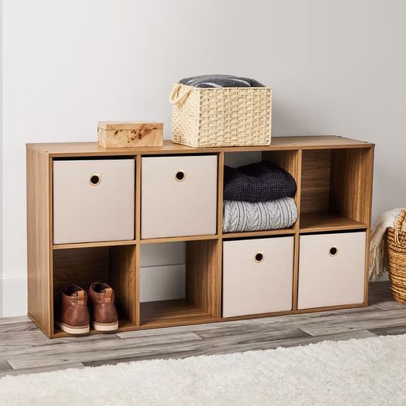 Mainstays Warm Walnut 8 Cube Shelf, Organizer, Storage Cubes