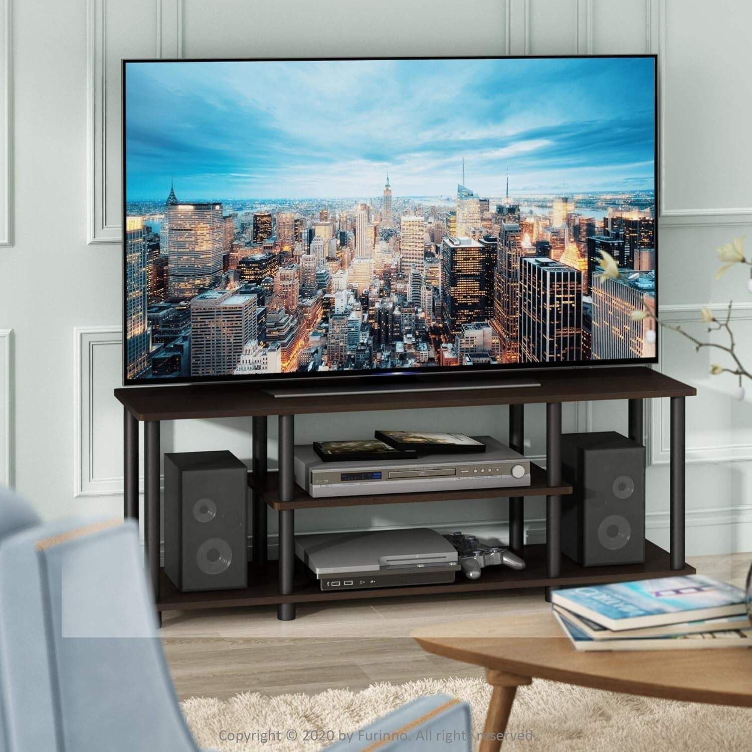 Turn-N-Tube 3-Tier TV Stand For 50-Inch TV No Tools Assembly