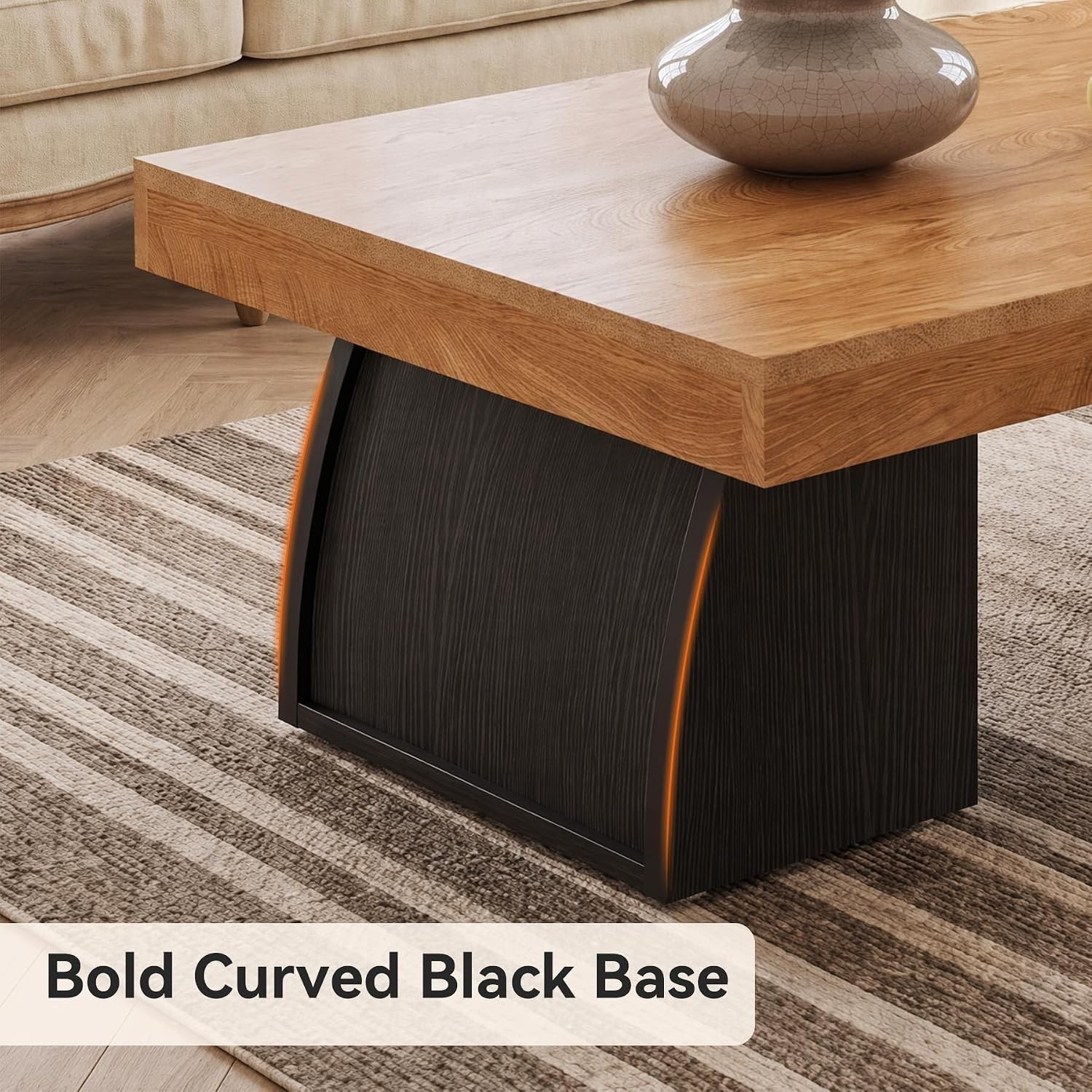 55.12″ Rectangular Coffee Tables for Living Room,Farmhouse Accent Center Table