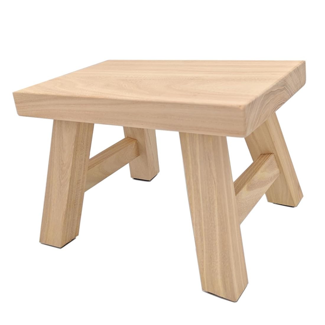 Unfinished Step Stool 11 inch Solid Wood for Kids Adults – 1000 lbs Capacity