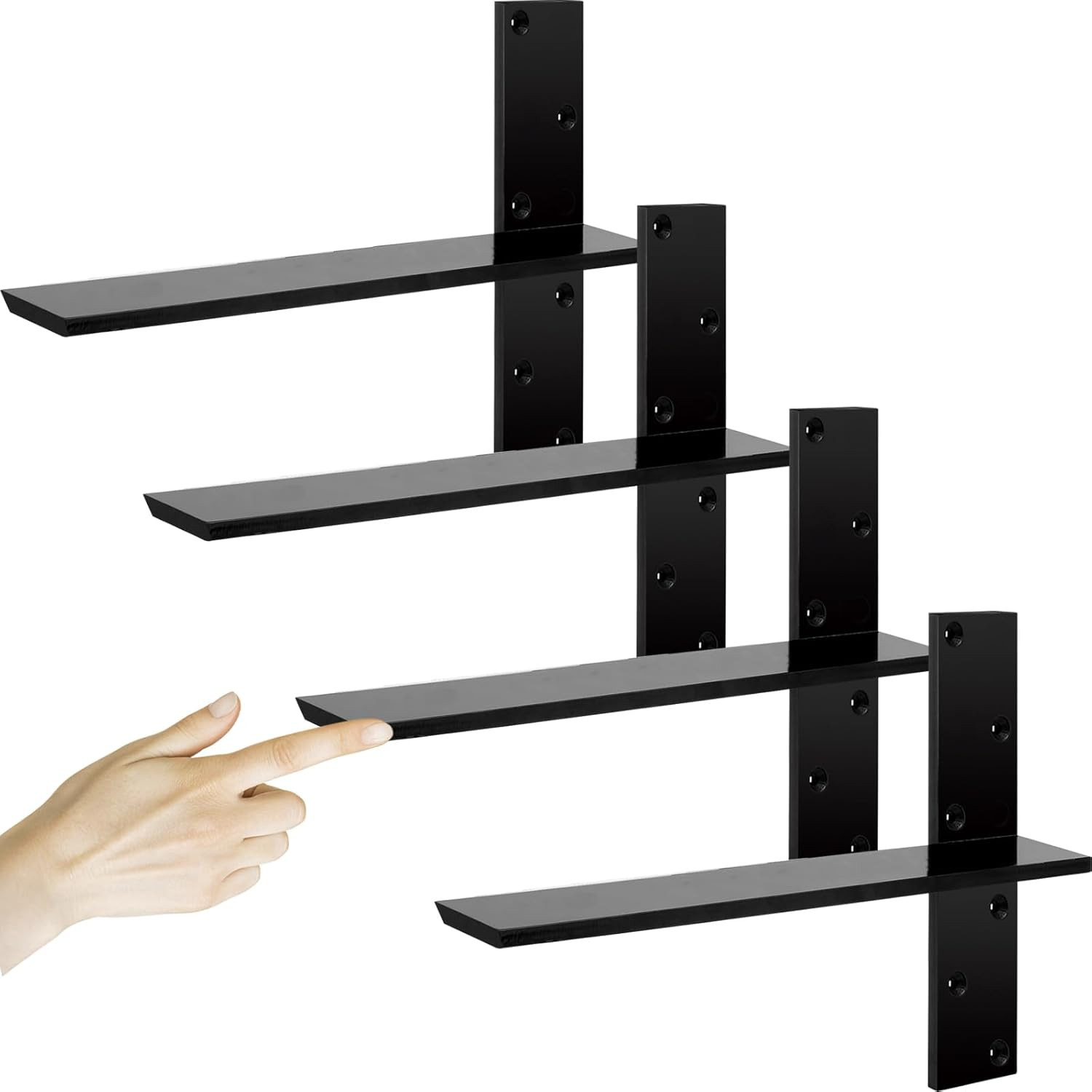 Sturdy 4-Pack Floating Shower Bench Brackets – Wall Mount Support System