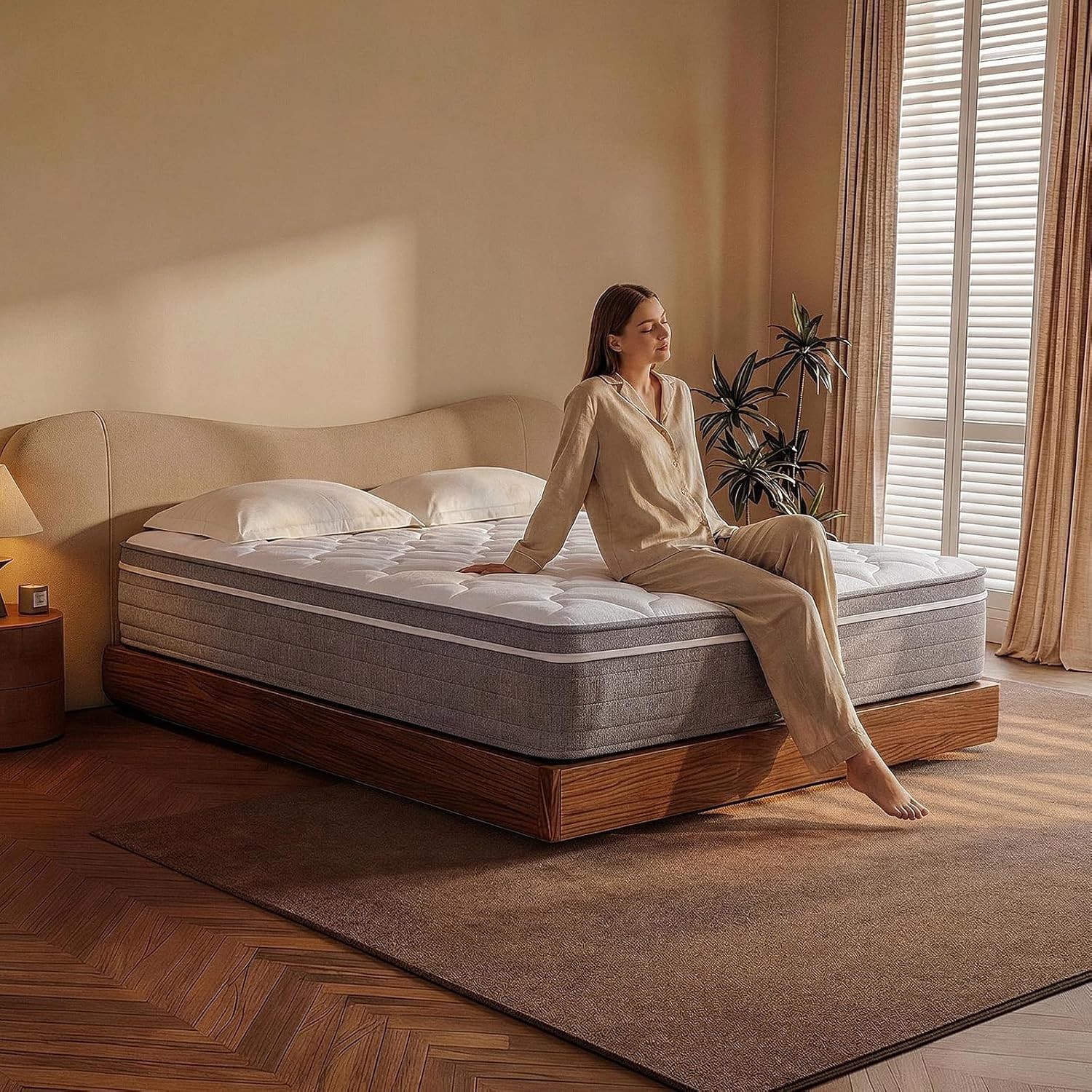Queen Mattress Memory Foam Hybrid Mattress with Pocket Spring for Comfort