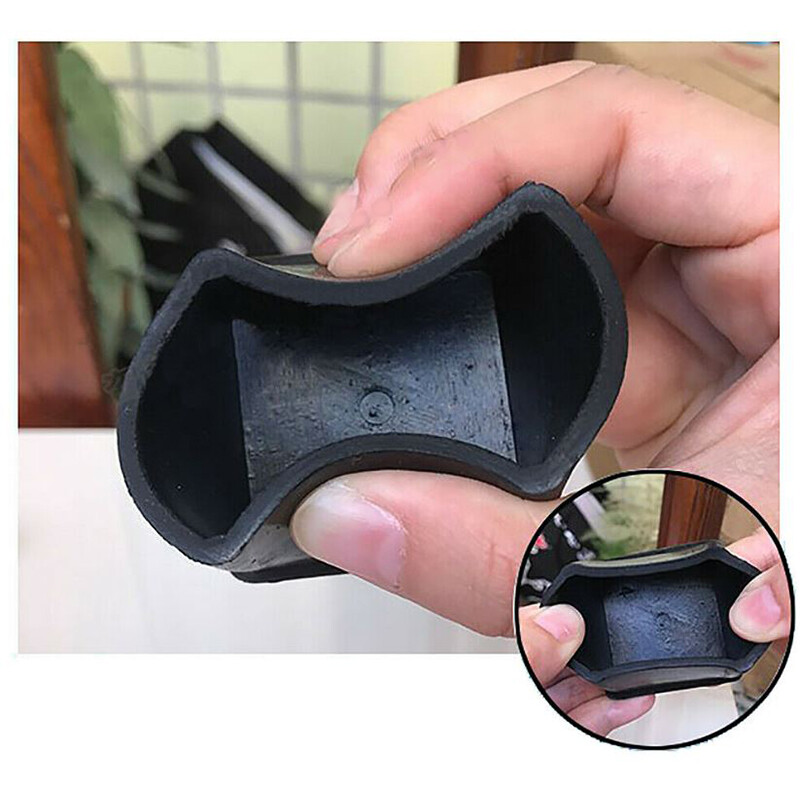 Square Rubber Chair Table Feet Furniture Tube Leg End Cover Caps Black 50*50mm
