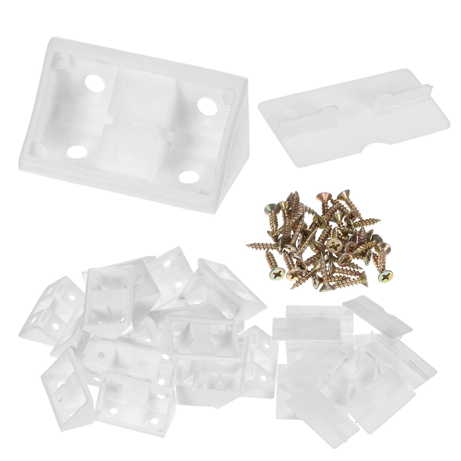 20-Pack L-Shape Corner Brace, 0.78×1.65 in Plastic Right Angle with Cover