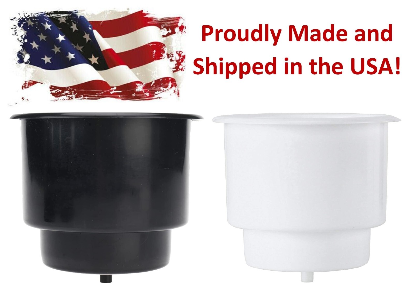 Plastic Drop-in Drink Can Cup Holder Insert 1/4″ Drain Hole Boat RV Multi-qty