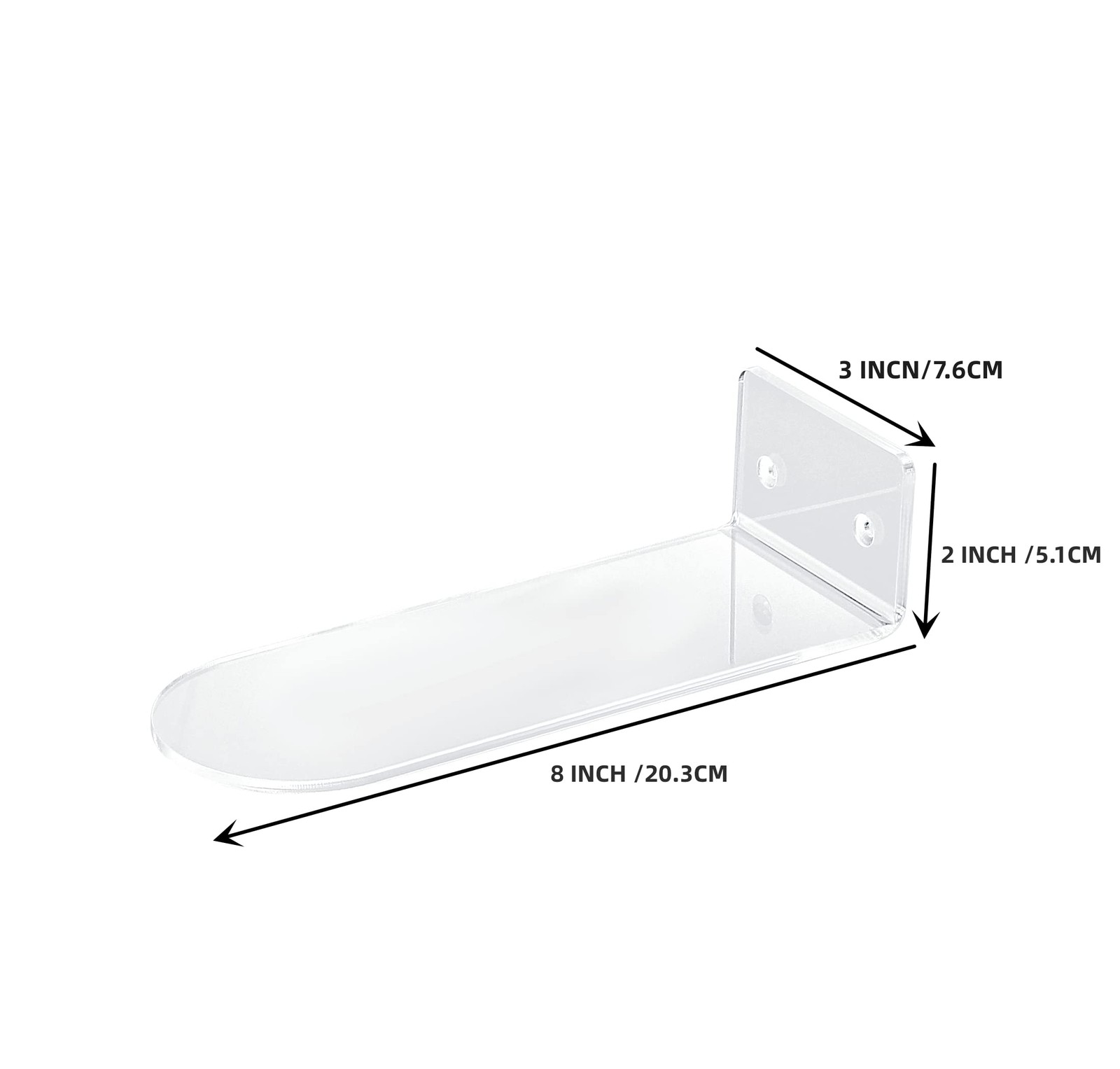 IEEK 12 Pack Floating Shoe Display Shelf,Clear 8X3X2 Inches-12 Pack, Clear