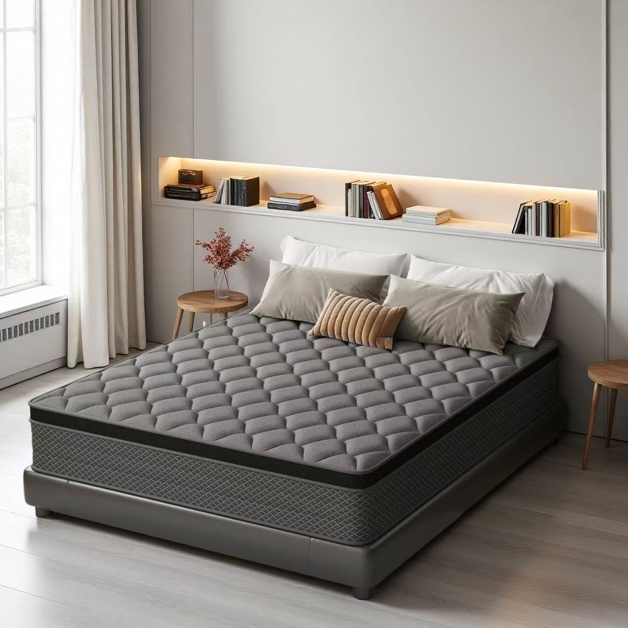 12″ 14″ Twin Full Queen King Mattress Gel Memory Foam Hybrid Spring Bed In a Box