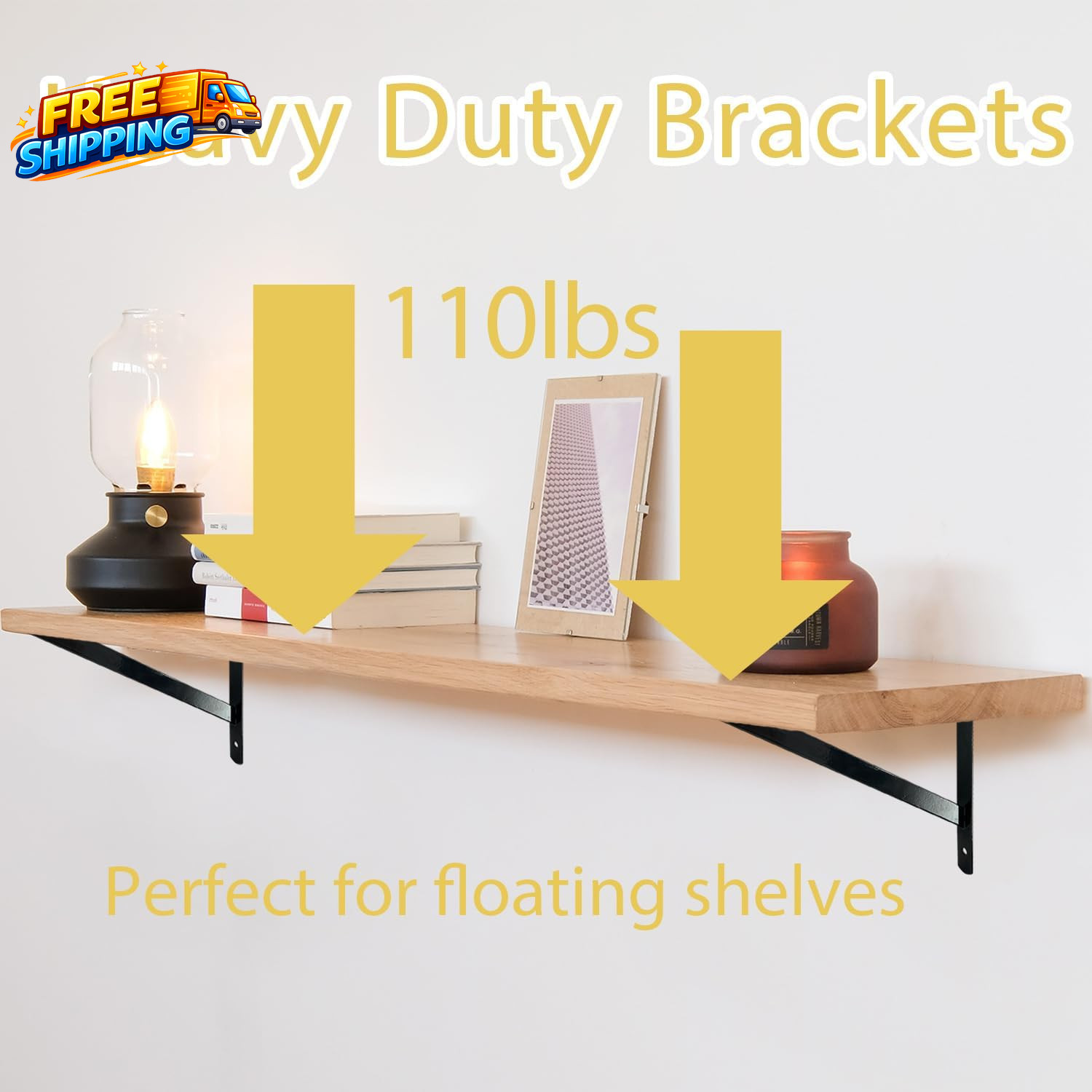 12 X 8 Heavy Duty Shelf Brackets with Screws Metal Shelves Supports Wall Mount..