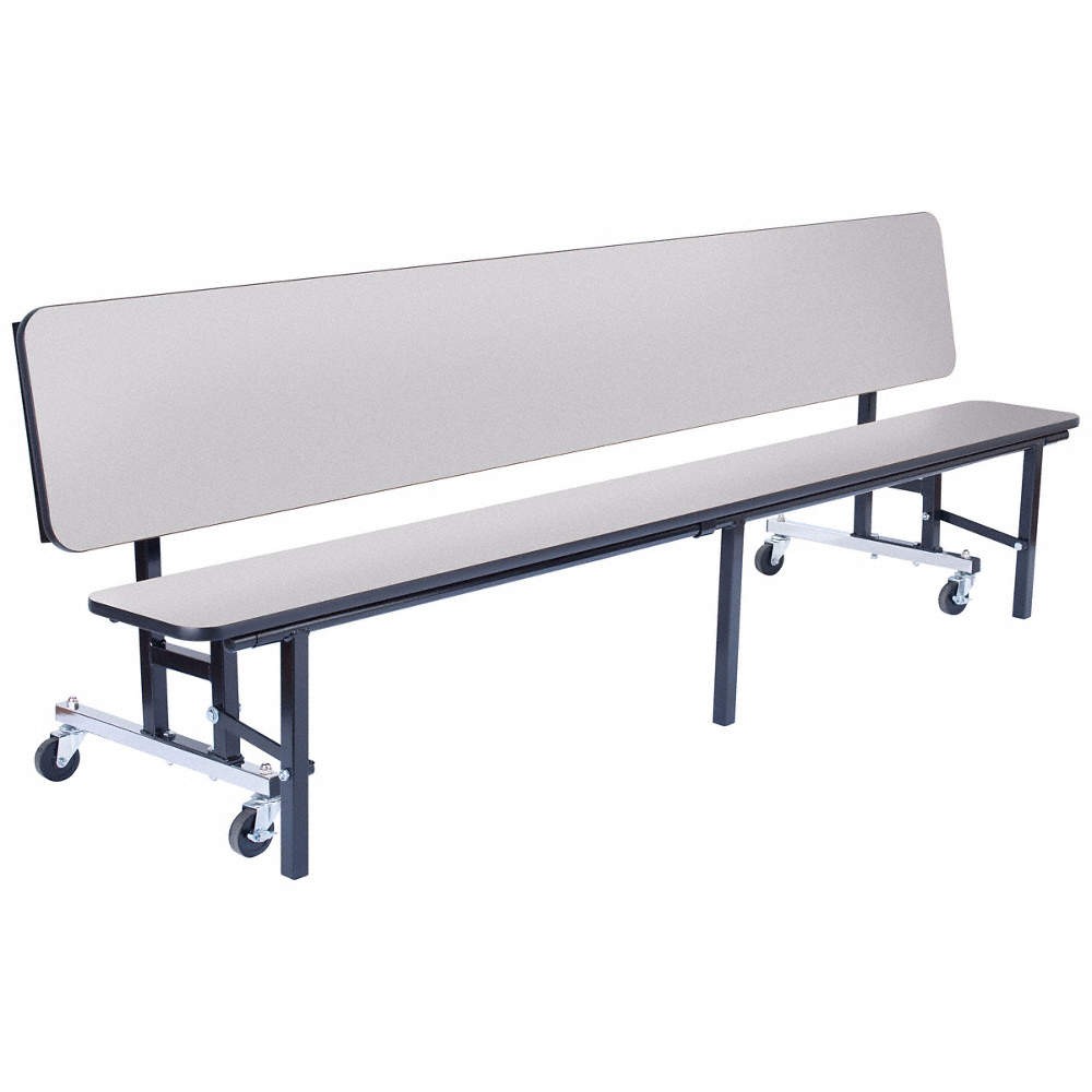 NATIONAL PUBLIC SEATING Convertible Bench Table,34 in H,Gray 49CV66