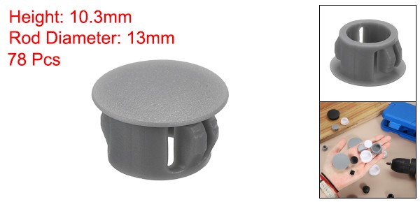 78Pcs Plastic Hole Plugs Dark Gray 11/16″x7/16 Hole Cover for Holes(13mm)