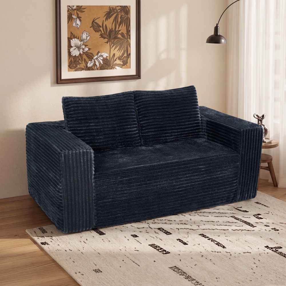 63″ Loveseat – No Frame Compressed Sofa – High Density Sponge Corduroy