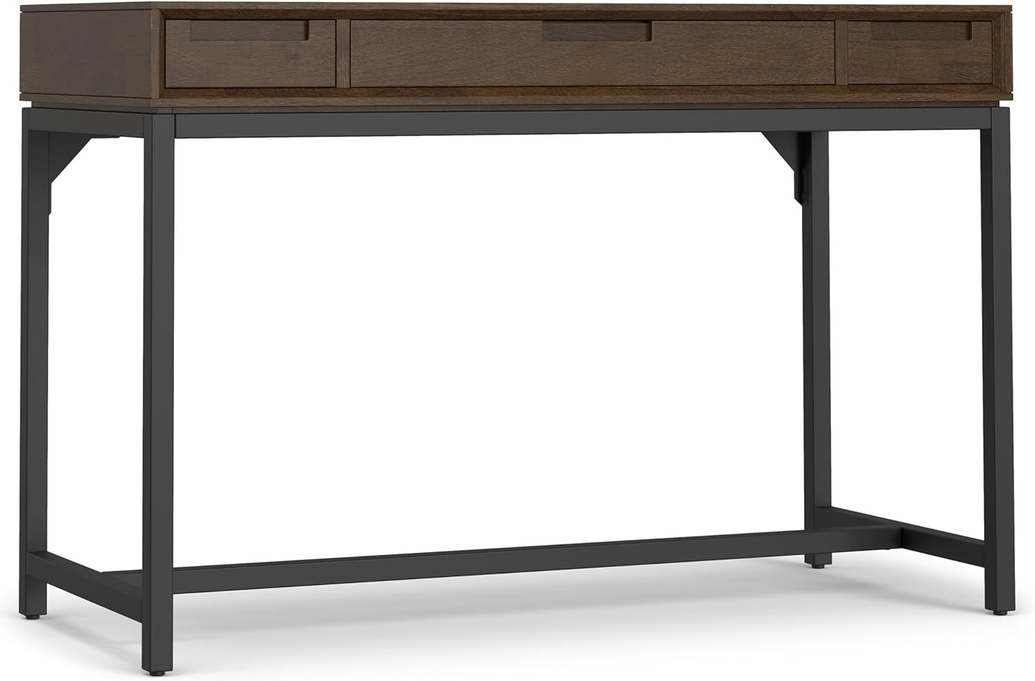 Banting 48″ Solid Hardwood & Metal Desk with Drawers – Modern Industrial Style