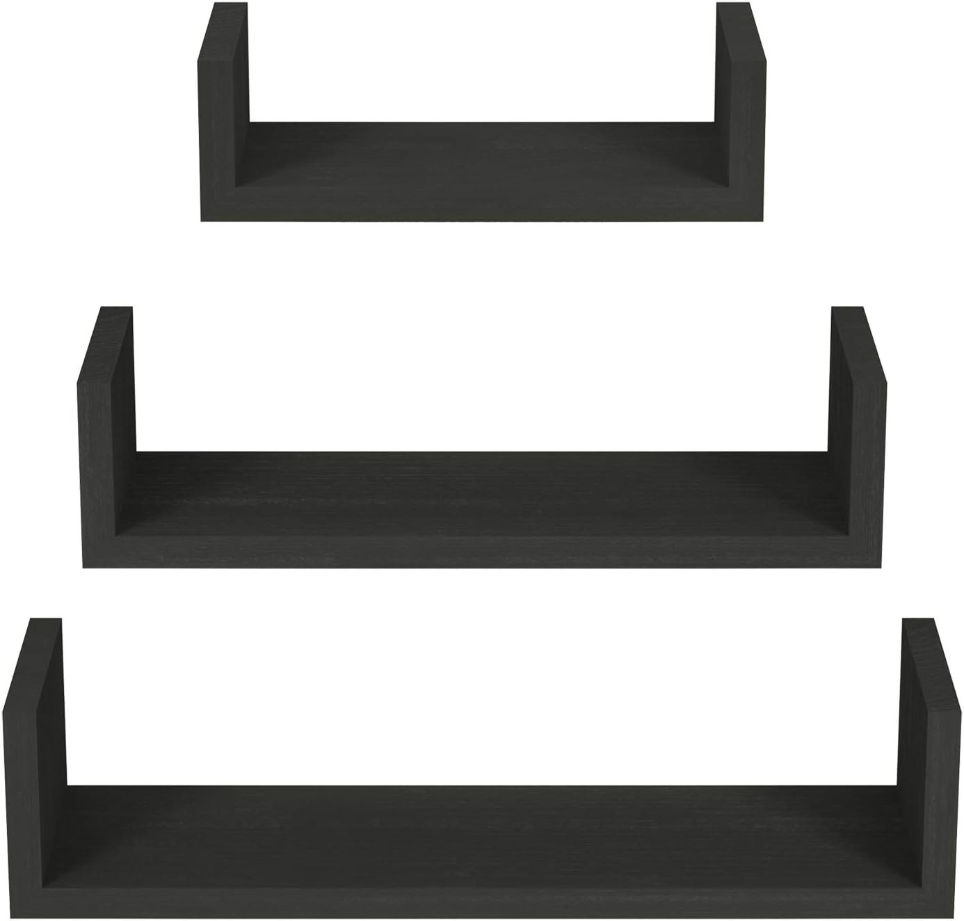 Classic Black Wall Mounted Shelves – Vintage Wood Design for Stylish Storage