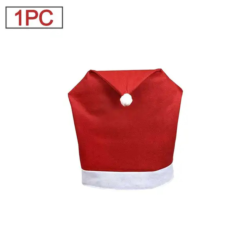 2/4/6/8/10pcs Santa Hat Shaped Chair Cover Non-Woven Covers Christmas Decor NEW