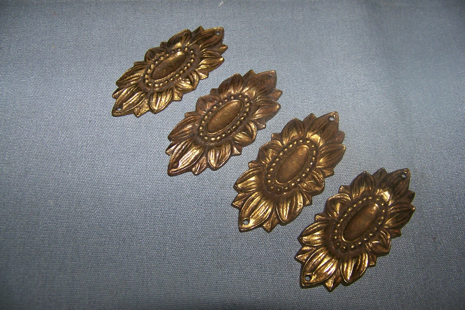 Four, SMALL, Vintage, Solid Brass, Decorative Ormolu – See Tone Description